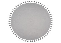 TAPIS GRIS ROND AVEC POMPONS EN COTON ET LUREX JOSEPHINE PAR NATTIOT