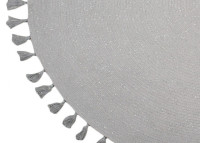 TAPIS GRIS ROND AVEC POMPONS EN COTON ET LUREX JOSEPHINE PAR NATTIOT