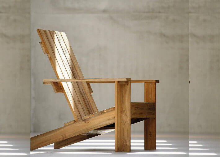 FAUTEUIL EN TECK RECYCLE OUTDOOR INDOOR - BATTEN PAR JANKURTZ