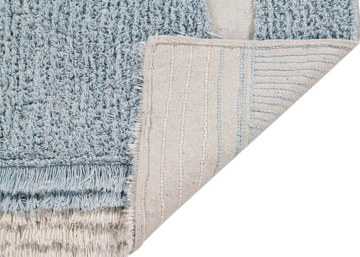 TAPIS ENFANT MOTIF BANC DE POISSON BLEU OCEAN SHORE LORENA CANALS