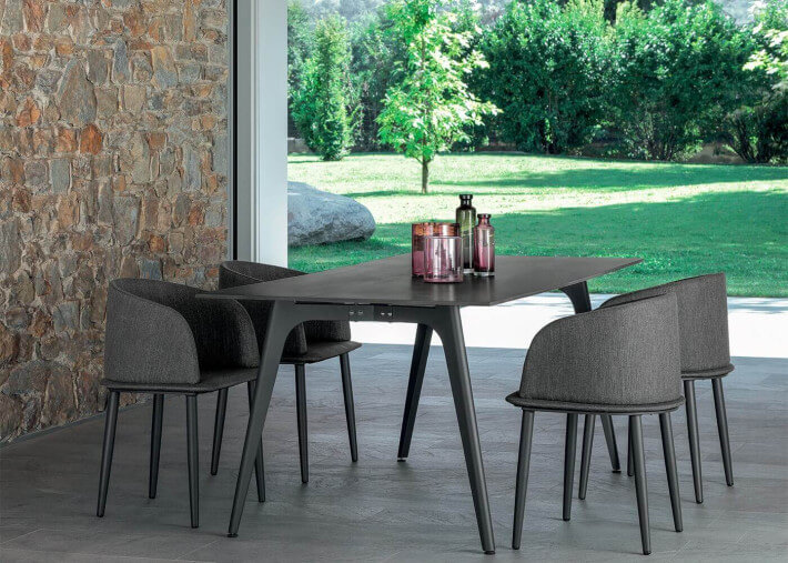 CHAISE DE TABLE DESIGN 4 COULEURS AU CHOIX CLEO ALU - TALENTI
