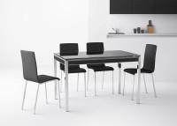 CHAISE DESIGN STRUCTURE ACIER CHROME NOIR OU BLANC ET ASSISE EN VINYLE 23 COULEURS AU CHOIX - CITY PAR CANCIO