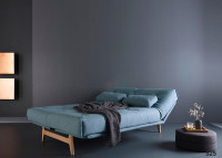 CANAPE CONVERTIBLE DESIGN SCANDINAVE PIETEMENT CHENE - 40 COULEURS AU CHOIX - ASLAK PAR INNOVATION LIVING
