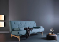 CANAPE CONVERTIBLE DESIGN SCANDINAVE PIETEMENT CHENE - 40 COULEURS AU CHOIX - ASLAK PAR INNOVATION LIVING