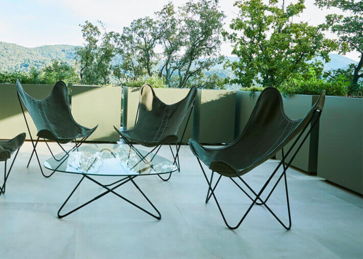 FAUTEUIL AA ACIER HOUSSE EN LIN