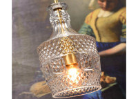 SUSPENSION AU DESIGN RETRO EN VERRE TRANSPARENT CISELE ET METAL DORE - BRUSSELS 2 PAR ITS ABOUT ROMI