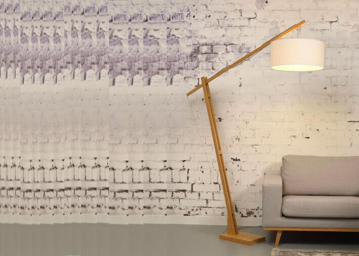 LAMPADAIRE DESIGN EN BAMBOU ET ABAT-JOUR EN LIN 8 COULEURS H 218 CM - MONT-BLANC PAR GOOD&MOJO