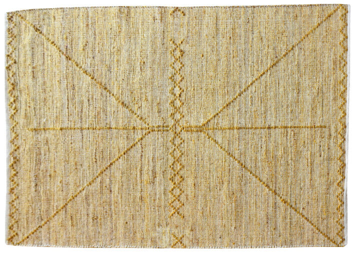 TAPIS JAUNE OR EN CHANVRE TISSE MAIN 190x290 - JIAZI PAR THE RUG REPUBLIC