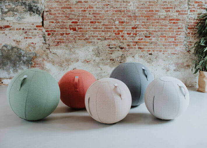 POUF BALLON IDEAL BUREAU VERT SAUMON BEIGE GRIS OU NUDE - SOVA PAR VLUV