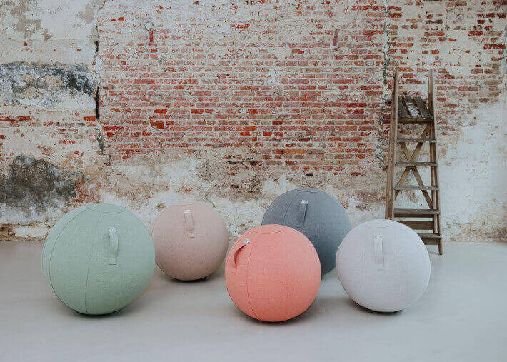 POUF BALLON IDEAL BUREAU VERT SAUMON BEIGE GRIS OU NUDE - SOVA PAR VLUV
