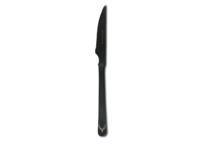 SET DE 6 COUTEAUX A STEAK EN ACIER NOIR MAT BRAME PAR ANGEL DES MONTAGNES