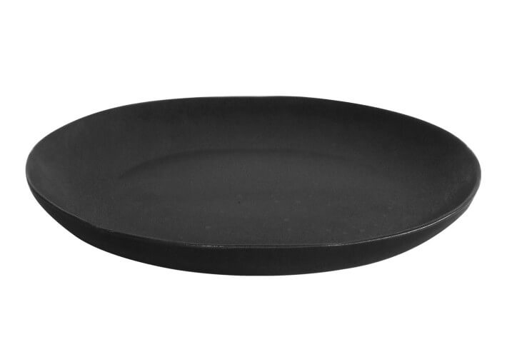 PLAT DE SERVICE EN GRES NOIR METALLISE BRUME PAR ANGEL DES MONTAGNES