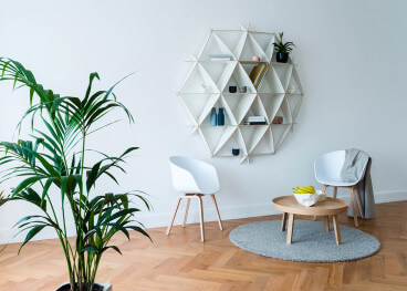 BIBLIOTHEQUE MURALE ORIGINALE ET DESIGN BLANC OU NOIR 3 TAILLES - COMB PAR JAANUS ORGUSAAR 2