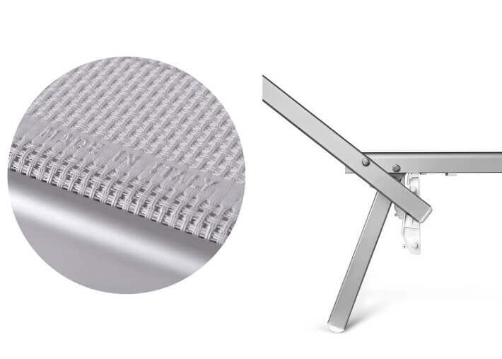TRANSAT RELAX PLIABLE AVEC PARE SOLEIL EN ALUMINIUM ET TEXTILE OUTDOOR NOIR BLANC OU TAUPE - RIMINI CLASSIC - JANKURTZ