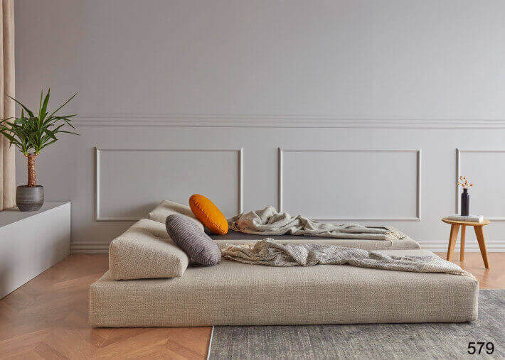 CANAPE MERIDIENNE CONVERTIBLE EN LIT 1-2 PLACES GRIS OU VERT SIGMUND PAR INNOVATION LIVING