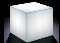 POUF LUMINEUX CUBIQUE OU TABLE D'APPOINT 40x40 OU 45x45 - ECLAIRAGE LED NOMADE - HOME FITTING PAR LYXO