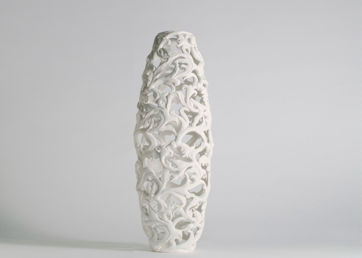 VASE DECORATIF DESIGN BAROQUE EN CERAMIQUE H80 - BAROCCO PAR KOSE