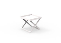 TABLE D'APPOINT AVEC PLATEAU AMOVIBLE BLANC OU TAUPE - RAY PAR TALENTI