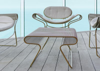 TABLE BASSE DE JARDIN BLANC OU TAUPE SWELL DESIGN KARIM RASHID