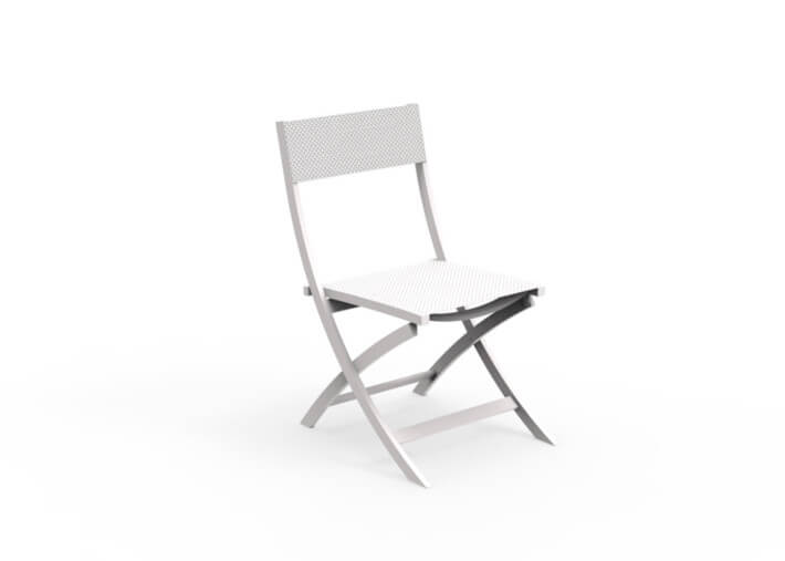 CHAISE DE JARDIN PLIABLE EN ALUMINIUM ET TEXTILENE BLANCHE OU TAUPE QUEEN TALENTI