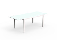 TABLE DE REPAS EXTENSIBLE 150-225 CM ALUMINIUM ET VERRE TOUCH TALENTI