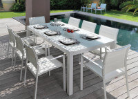 TABLE DE REPAS EXTENSIBLE 150-225 CM ALUMINIUM ET VERRE TOUCH TALENTI