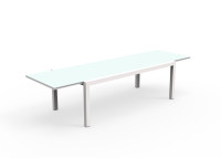 TABLE DE DEJEUNER EXTENSIBLE 220-330 CM ALUMINIUM ET VERRE TOUCH TALENTI