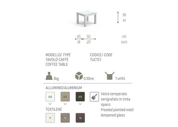 TABLE BASSE DE JARDIN OU D'INTERIEUR TOUCH  PAR TALENTI