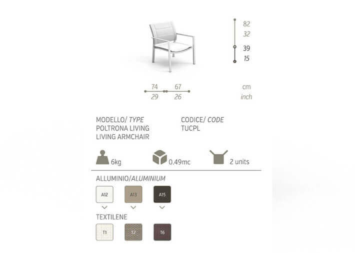 FAUTEUIL DE JARDIN AVEC ACCOUDOIRS TOUCH  PAR TALENTI