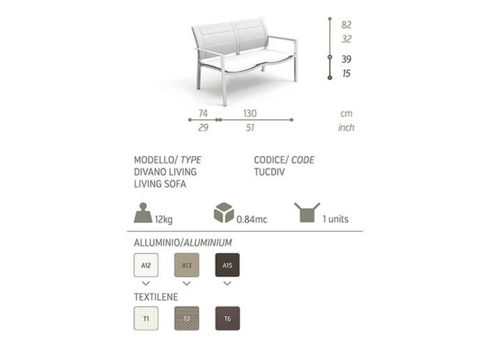 BANC 3 PLACES DESIGN AVEC ACCOUDOIRS TOUCH  PAR TALENTI