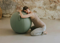 POUF BALLON IDEAL BUREAU VERT SAUMON BEIGE GRIS OU NUDE - SOVA PAR VLUV