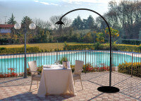 LAMPADAIRE CHAUFFANT DESIGN POUR TABLE EXTERIEUR INTERIEUR EN ARC DE CERCLE - 10 COLORIS AU CHOIX PAR PHORMALAB