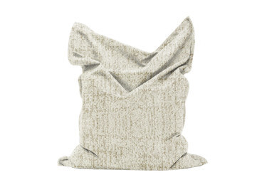 COUSSIN DE SOL OU POUF GEANT BLANC ET NATUREL 100x135 - LES ECRINS PAR ANGEL DES MONTAGNES