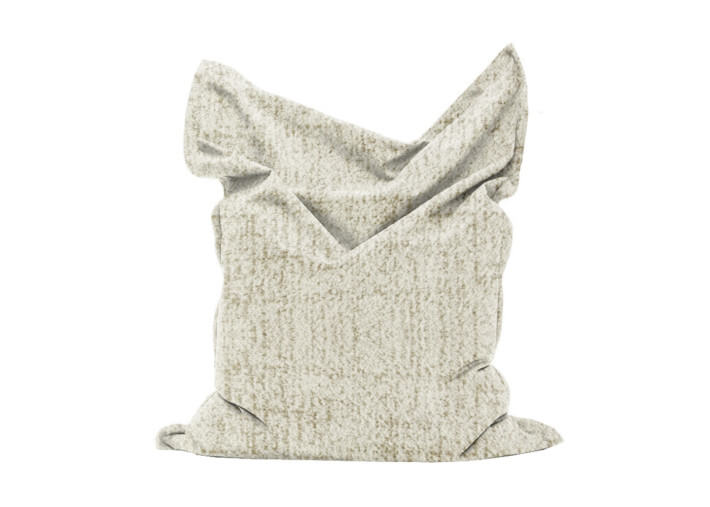 COUSSIN DE SOL OU POUF GEANT BLANC ET NATUREL 100x135 - LES ECRINS PAR ANGEL DES MONTAGNES