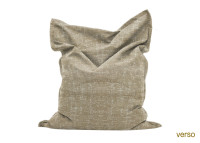 COUSSIN DE SOL OU POUF GEANT BLANC ET NATUREL 100x135 - LES ECRINS PAR ANGEL DES MONTAGNES