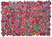 TAPIS MULTICOLORE EN FIBRES DE COTON RECYCLE GUNRAY PAR THE RUG REPUBLIC