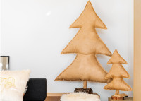 SAPIN DE NOEL DESIGN EN TOILE DE JUTE ET GUIRLANDE LED INTEGRE H 70 OU 150 CM - MX HOME