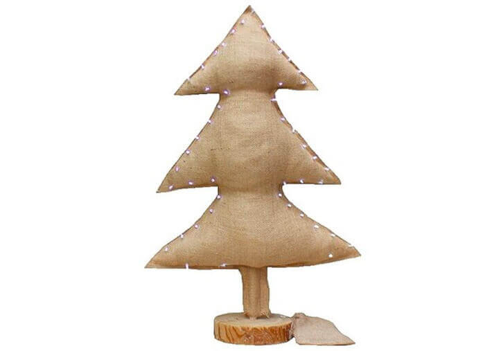 SAPIN DE NOEL DESIGN EN TOILE DE JUTE ET GUIRLANDE LED INTEGRE H 70 OU 150 CM - MX HOME
