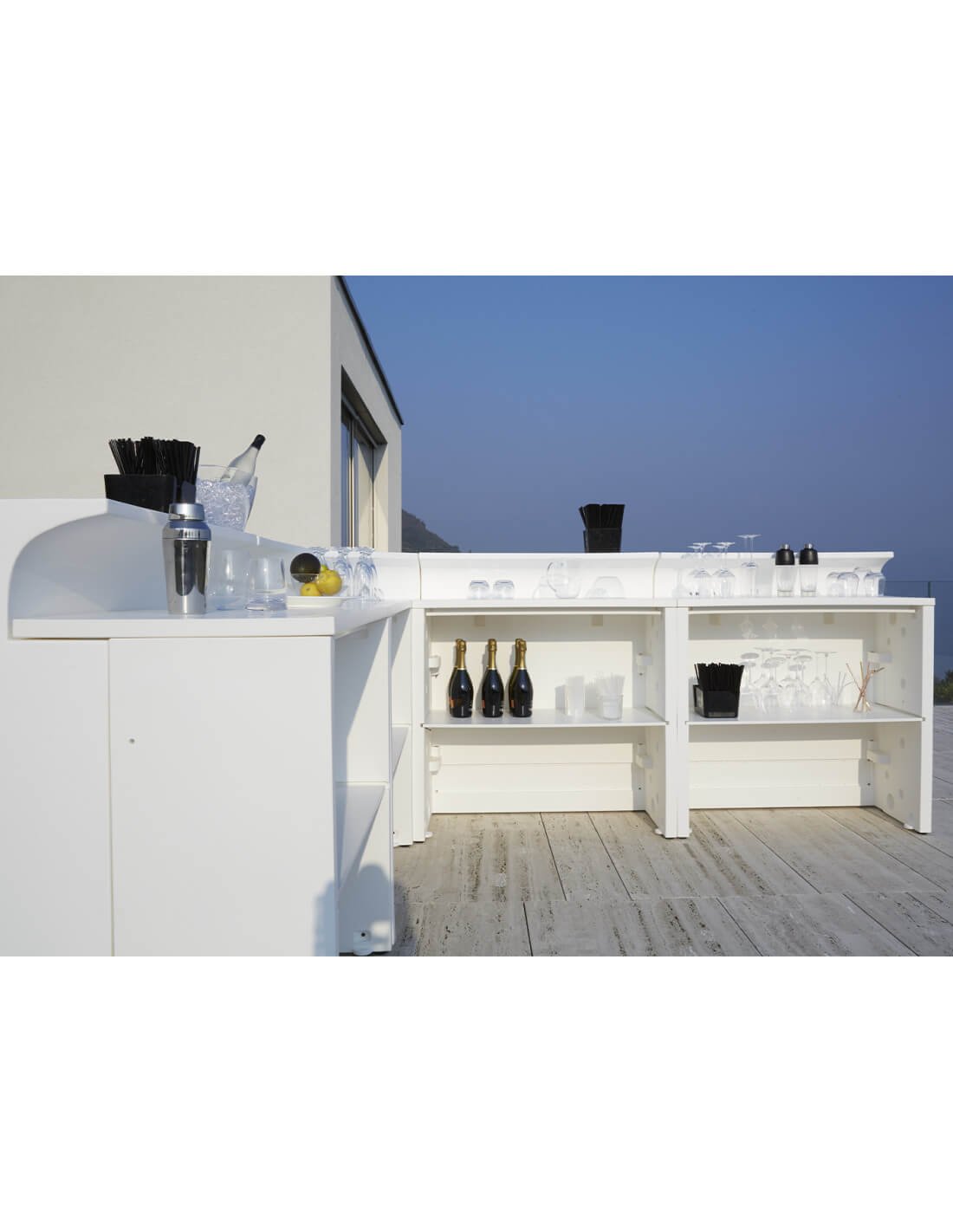 Comptoir de bar modulaire Dublin blanc : Élégance personnalisable
