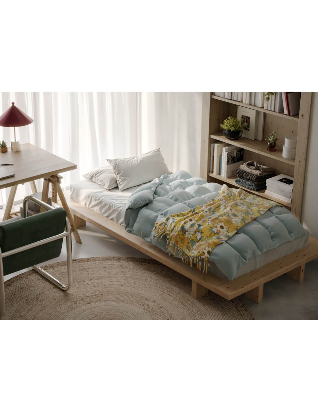 Aménagement d’une chambre d’adolescent avec mobilier et rangements adaptés. Aménagement d’une chambre d’adolescent avec mobilier et rangements adaptés.